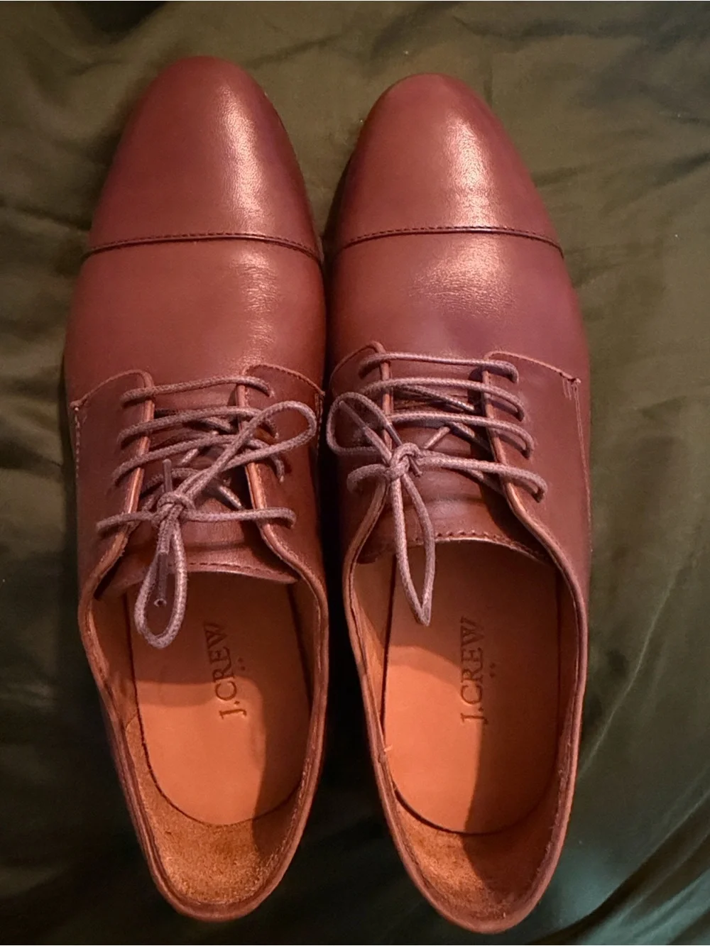 J. Crew Chestnut Brown Leather Derby Shoes